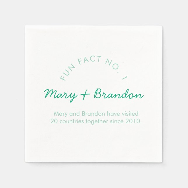 Serviette En Papier Minimalist Modern Typography Fun Fact Wedding (Devant)
