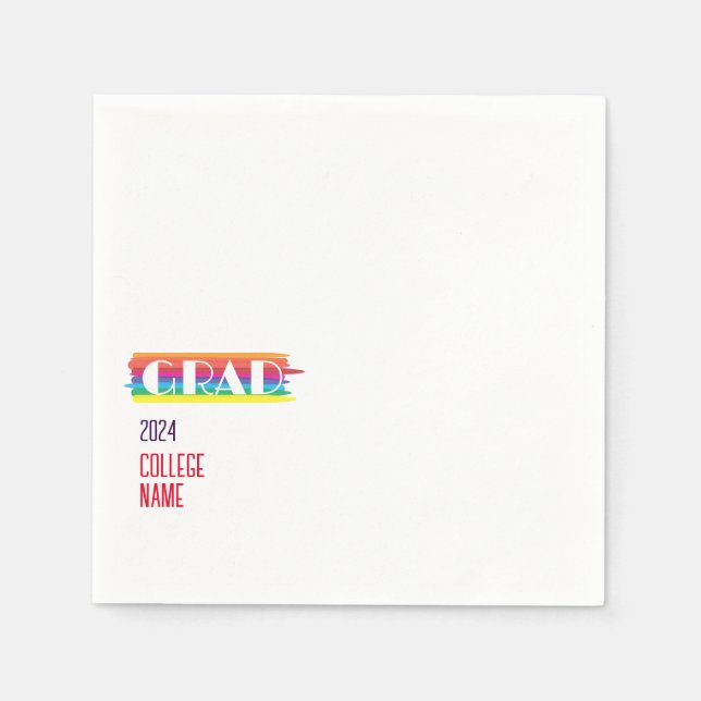 Serviette En Papier Minimalist simple rainbow graduate  (Devant)