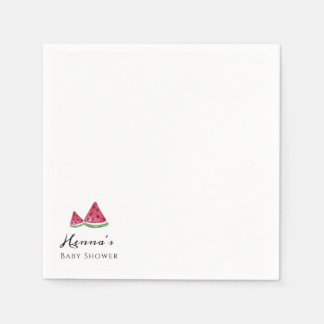 Serviette En Papier Minimalist Simple Watermelon Summer Baby Shower 