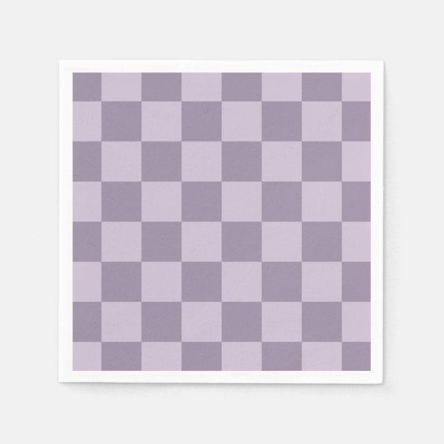 Serviette En Papier Minimalist Soft Lavender Checkerboard Pattern  (Devant)