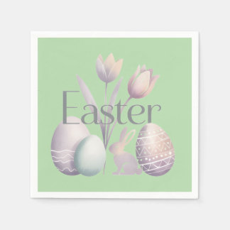 Serviette En Papier Minimalist Watercolor Easter Typographic Design