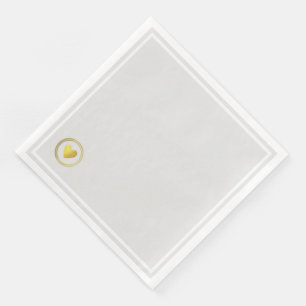 Serviette En Papier Minimaliste Amour Coeur Lumière Mariage gris