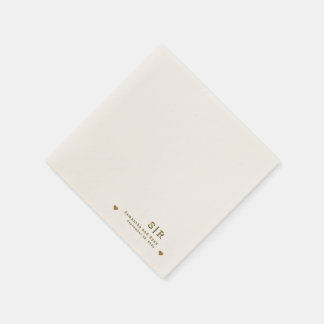 Serviette en papier minimaliste beige avec or