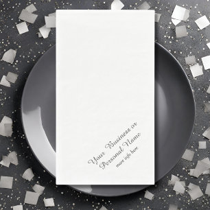 Serviette En Papier minimaliste blanc -personnalisé