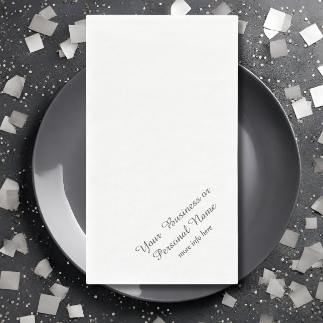 Serviette En Papier minimaliste blanc -personnalisé (Créateur téléchargé)