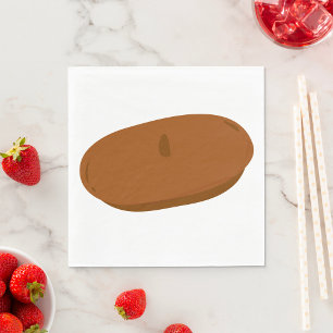 Serviette En Papier Minimaliste Brown Beret Casquette français