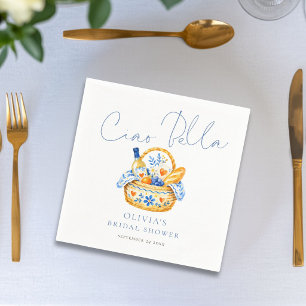 Serviette En Papier Minimaliste Italien Ciao Bella Baby Shower