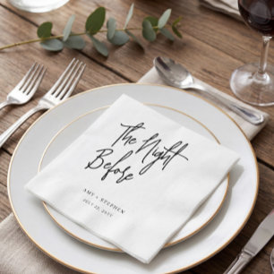 Serviette En Papier Minimaliste le dîner la veille de la répétition