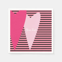 Minimaliste Moderne Cœurs Roses Rayés Personnalisé