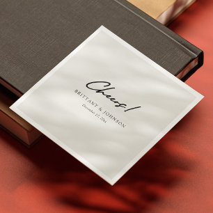 Serviette En Papier Minimaliste personnalisé "Bravo !" Mariage de scri
