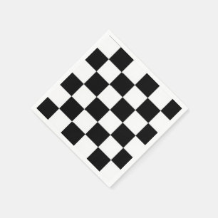 Serviette En Papier Minimaliste Rétro à Carreaux – Streetwear Monochro