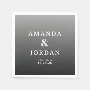 Serviette En Papier Minimaliste Sophistiqué Typographique Gris