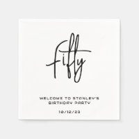 Minimaliste White Cinquante Anniversaire