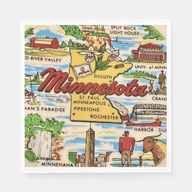Serviette En Papier Minnesota Landmarks Party  (Devant)