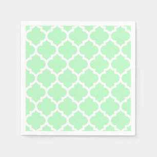 Serviette En Papier Mint Blanc Marocain Quatrefoil Motif #5