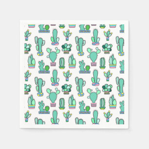 Serviette En Papier Mint Green Cactus & Succulent Plant
