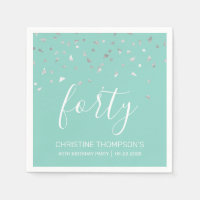 Mint Green Silver Confetti 40e anniversaire fête