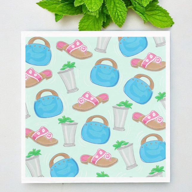 Serviette En Papier Mint Julep Bermuda Sac Sandales Preppy Derby (Créateur téléchargé)