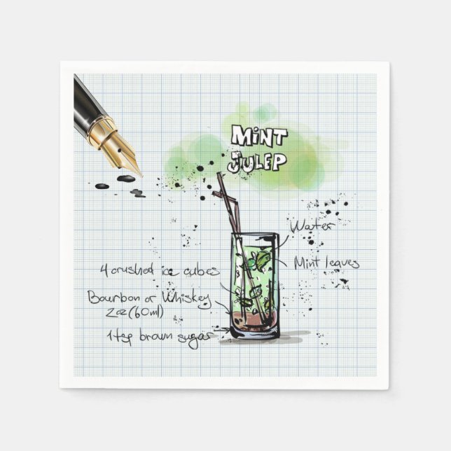 SERVIETTE EN PAPIER MINT JULEP DERBY PARTI PAPIER NAPKIN (Devant)