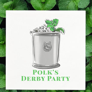 Serviette En Papier Mint Julep Horseshoe Horse Race Derby Party