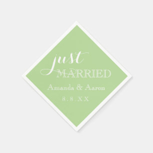 Serviette En Papier Mint Vert Blanc Simple Classique Simple Juste Mari