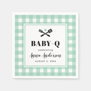 Serviette En Papier Mint Vert En vichy Plaid Baby Q