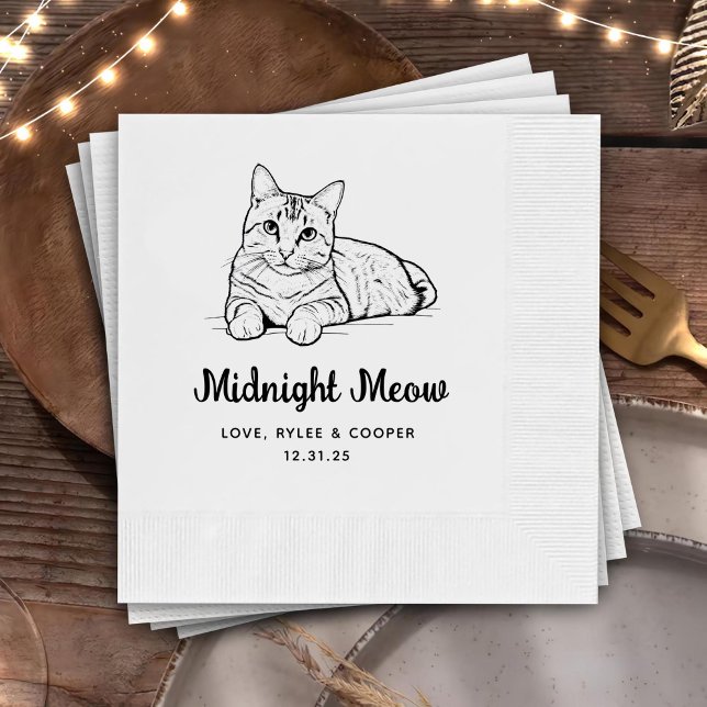 Serviette En Papier Minuit Custom Cat Drake Cocktail Mariage de servie (Créateur téléchargé)