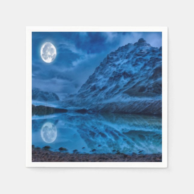 Serviette En Papier Minuit lunaire mystique (Devant)