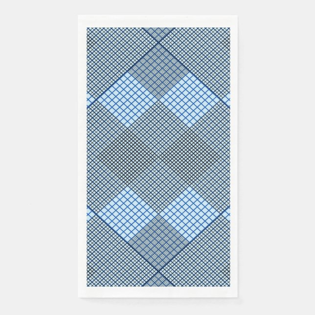 Serviette En Papier Minuscule à damiers 2 tons 04A Lblue BG (Devant)
