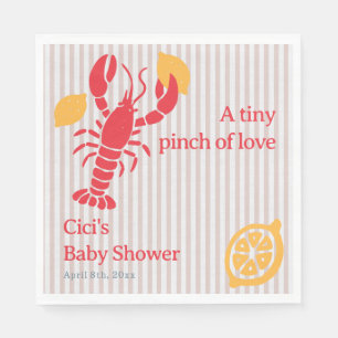 Serviette En Papier Minuscule pincée d'amour Baby Shower Lobster Lemon