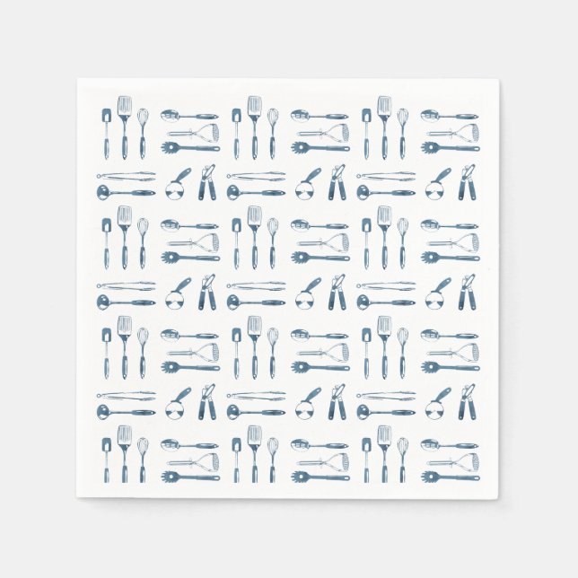 Serviette En Papier Minuscules ustensiles de cuisine (Devant)