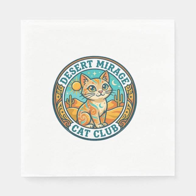 Serviette En Papier Mirage du désert Chat Idée cadeau pour maman de ch (Devant)