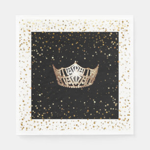 Serviette En Papier Miss America Gold Crown Gold Stars Papier Napkin