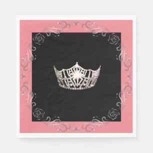Serviette En Papier Miss America Silver Crown Luncheon Papier Napkin