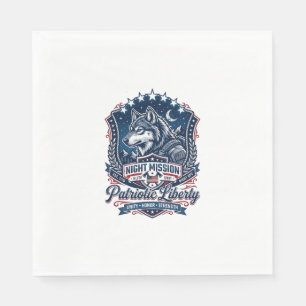Serviette En Papier Mission de nuit patriotique Loup patriote Inspiré 