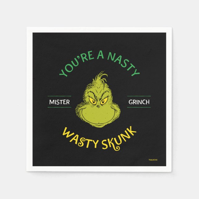 Serviette En Papier Mister Grinch | Vous êtes un sale con (Devant)