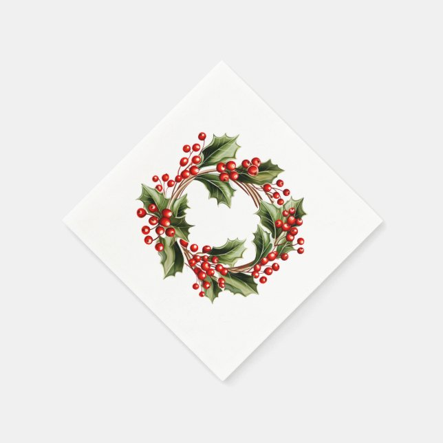 Serviette En Papier Mistletoe traditionnelle : serviettes de Noël Snow (Coin)