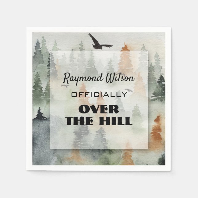 Serviette En Papier Misty Forest Masculine Anniversaire (Devant)