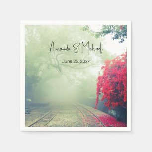 Serviette En Papier Misty Railroad Trails Pittoresque Photo Mariage