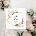 Serviette En Papier Mlle à Mme Pink Blush Fête des mariées géométrique<br><div class="desc">Transformez votre douche nuptiale en une célébration époustouflante grâce à notre magnifique suite fleurie. Cette collection offre tout ce dont vous avez besoin pour une atmosphère cohésive et élégante, y compris des cartes de recettes et de conseils assorties, des serviettes personnalisées, de beaux panneaux et des jeux amusants. N’hésitez pas...</div>