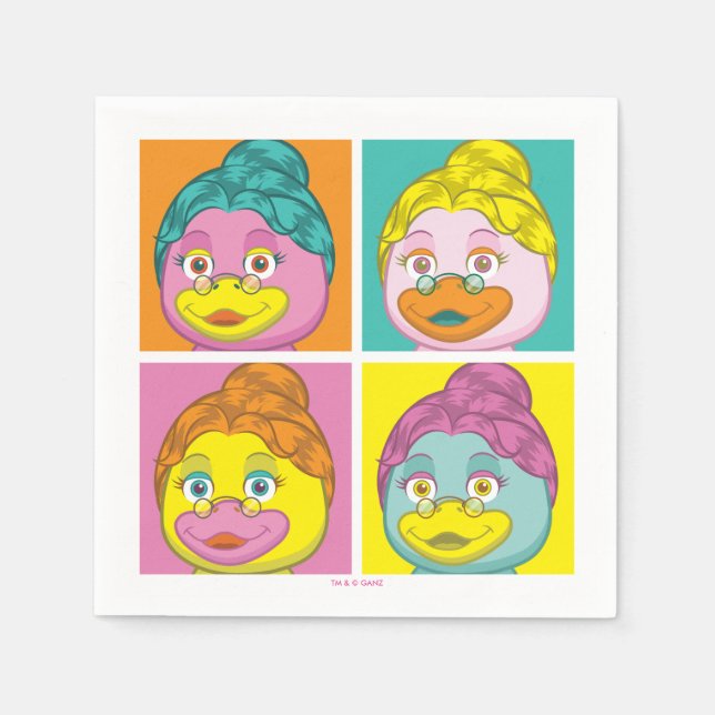 Serviette En Papier Mme Birdy Pop Art (Devant)