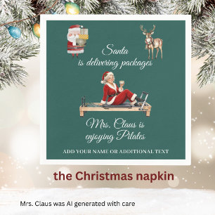 Serviette En Papier Mme Claus aime le Pilates Nom