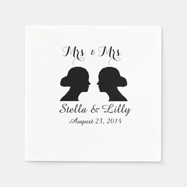 Serviette En Papier Mme et Mme Mariage Napkins (Devant)