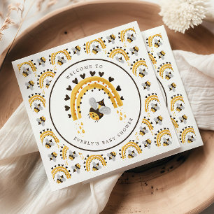 Serviette En Papier Mod Arc-en-ciel Bumblebee Abeille à Miel Baby Show