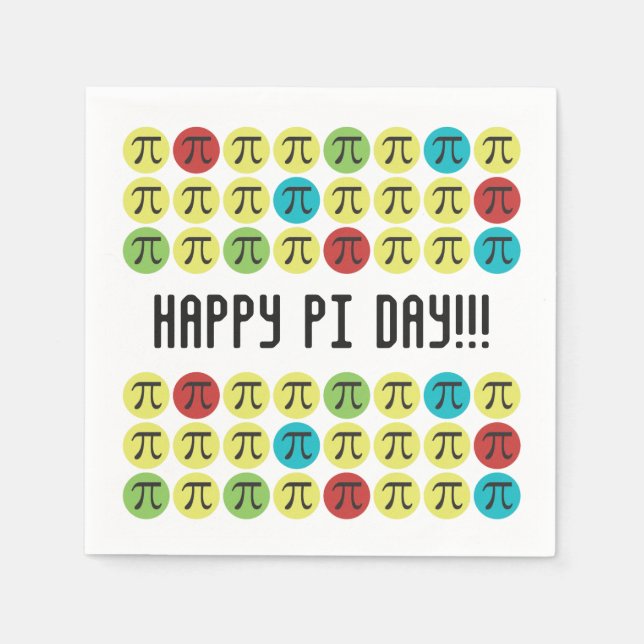 Serviette En Papier Mod Pi - Happy Pi Day Party Papier Napkins (Devant)