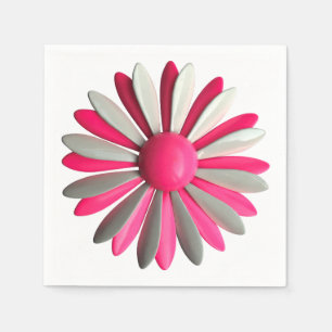 Serviette En Papier MOD PINK Flower Pin - Floral Spring Summer Garden