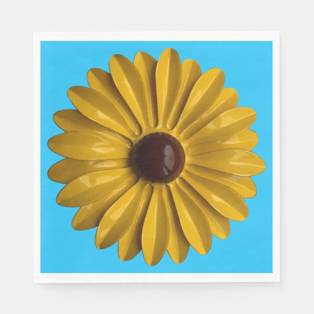 Serviette En Papier MOD Sunflower Flower Broch - Floral Summer Garden (Devant)