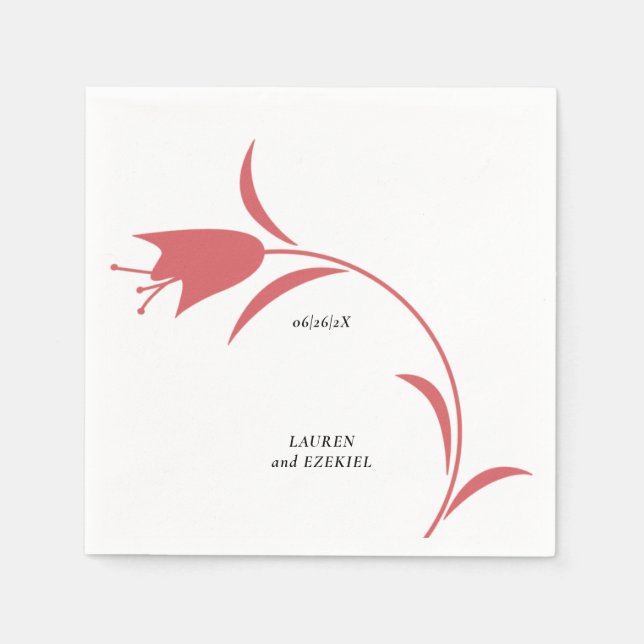 SERVIETTE EN PAPIER MOD WINE TULIP MARIAGE (Devant)