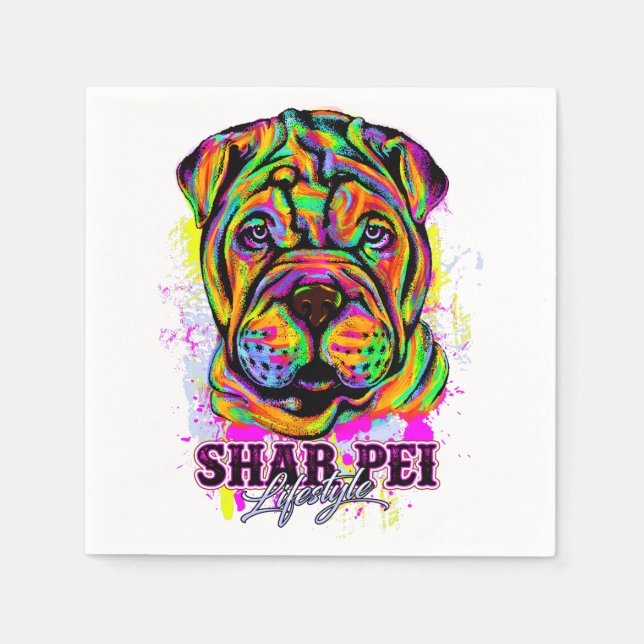 Serviette En Papier Mode de vie du chiot Shar Pei (Devant)
