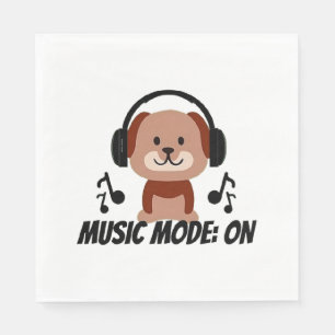 Serviette En Papier Mode musique ON - Vibes de dessin de chien froid